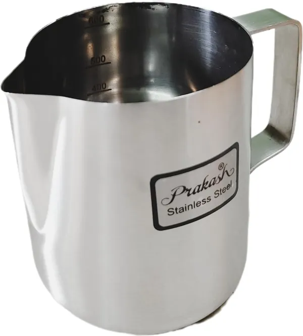 Silver_Stainless_Steel_Conical_Shape_Milk_Pot_Glass_With_Handle_(1250_Ml)