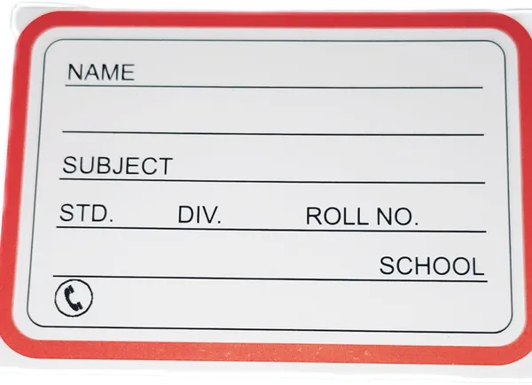 White_School_Name_Label_Stickers_For_Kids_Note_Book_With_Telphone_Number_(Pack_Of_12_|_9_X_6_Cm)_(Pack_Of_12)