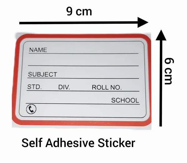 White_School_Name_Label_Stickers_For_Kids_Note_Book_With_Telphone_Number_(Pack_Of_12_|_9_X_6_Cm)_(Pack_Of_12)