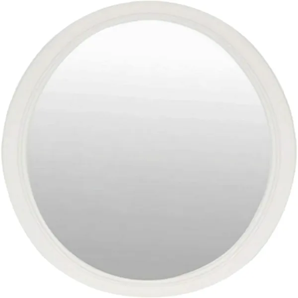 ‎Beige_Plastic_Mirror_Wall_Hanging_For_Bathroom_Bedroom_Dressing_Table_(3Mm)_(Round)_(12_Inch_Dia)