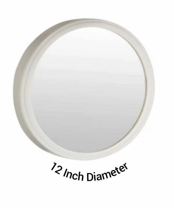 ‎Beige_Plastic_Mirror_Wall_Hanging_For_Bathroom_Bedroom_Dressing_Table_(3Mm)_(Round)_(12_Inch_Dia)