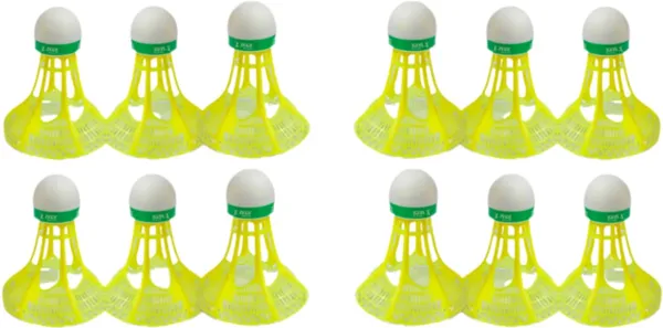 Yellow_Pu_&_Nylon_Shuttlecock_Set_For_Badminton