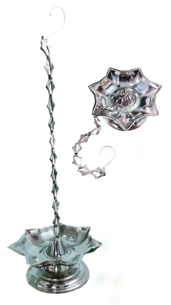Silver_Stainless_Steel_Hanging_Diya_With_Chain_Wicks_Holder_For_Pooja_Mandir_(7_Wicks_Holder)