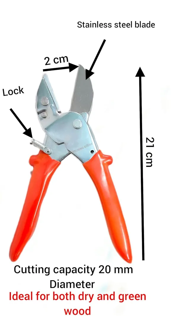 Silver_Heavy_Duty_Pruner_For_Gardening_With_Stainless_Steel_Blade_(Pack_Of_1_|_210_Mm)