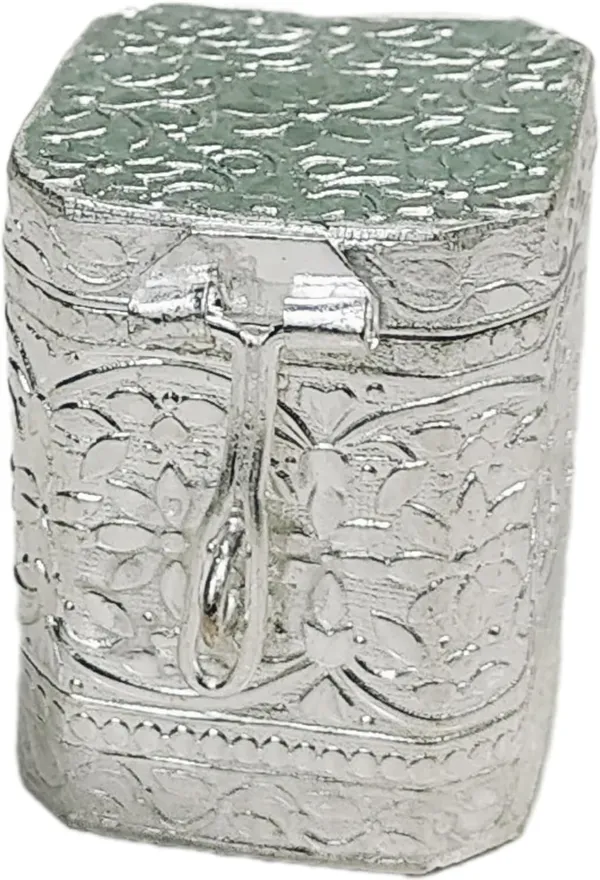 White_Silver_Plated_Metal_Empty_Tobacco_Dibbi_For_Men