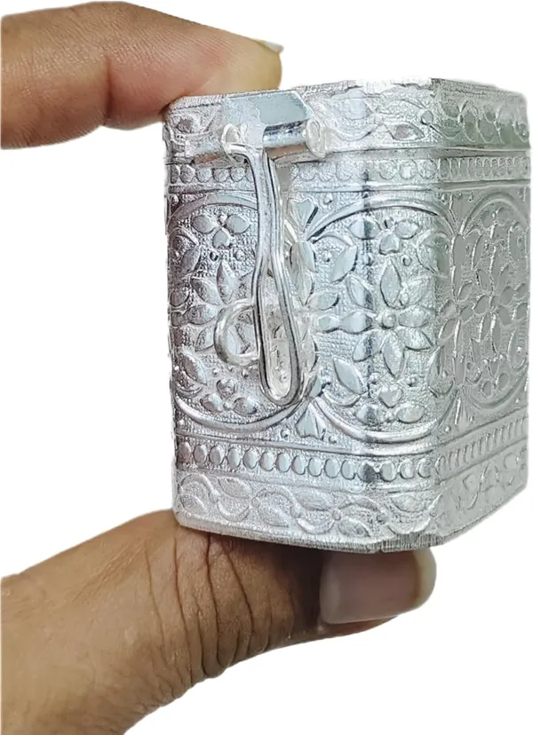 White_Silver_Plated_Metal_Empty_Tobacco_Dibbi_For_Men
