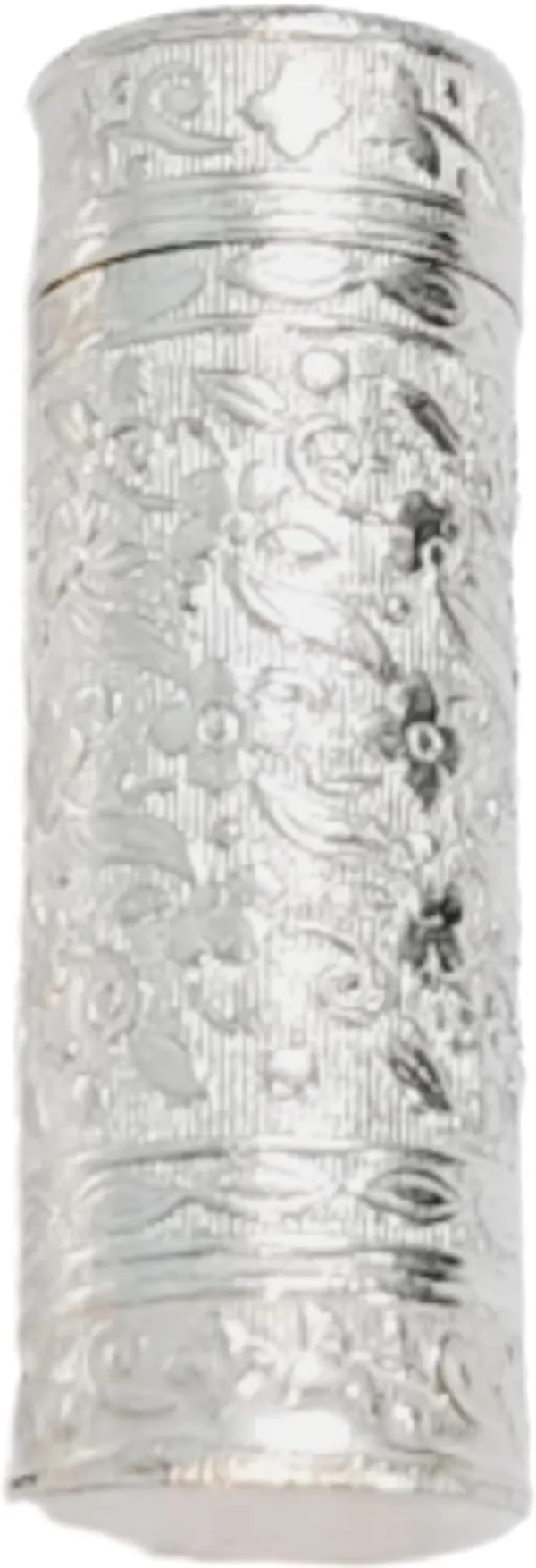 White_Silver_Plated_Metal_Empty_Tobacco_Dibbi_For_Men_(Pack_Of_1_|_6.5L_X_2_Dia_Cm)