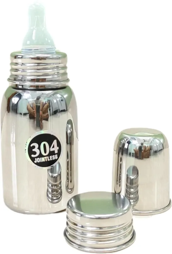 Silver_Stainless_Steel_Baby_Feeding_Milk_Water_Bottle_For_New_Born_With_Cleaning_Brush_(200Ml)