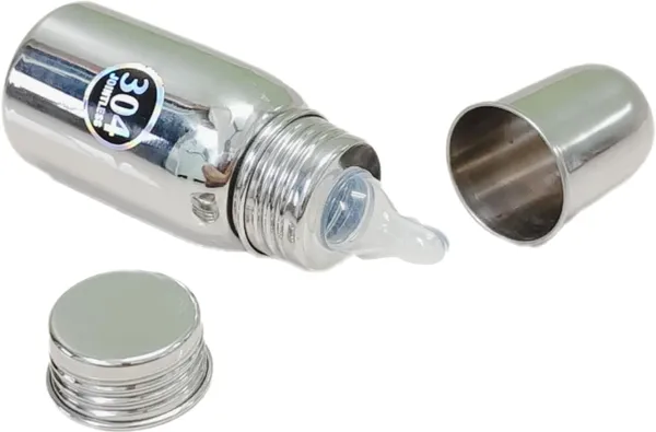 Silver_Stainless_Steel_Baby_Feeding_Milk_Water_Bottle_For_New_Born_With_Cleaning_Brush_(200Ml)