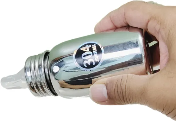 Silver_Stainless_Steel_Baby_Feeding_Milk_Water_Bottle_For_New_Born_With_Cleaning_Brush_(200Ml)