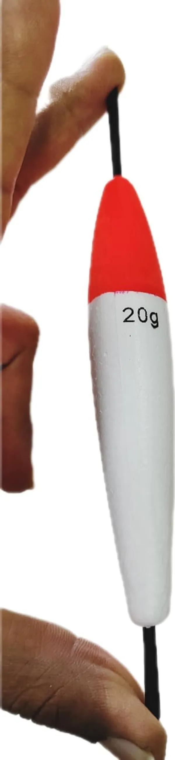 Red_White_Cylindrical_Fishing_Float_Set_Bobbers_With_Sticks_Tackle_Lure_(20_Grams)_(Pack_Of_10)_(11_Cm_Long)