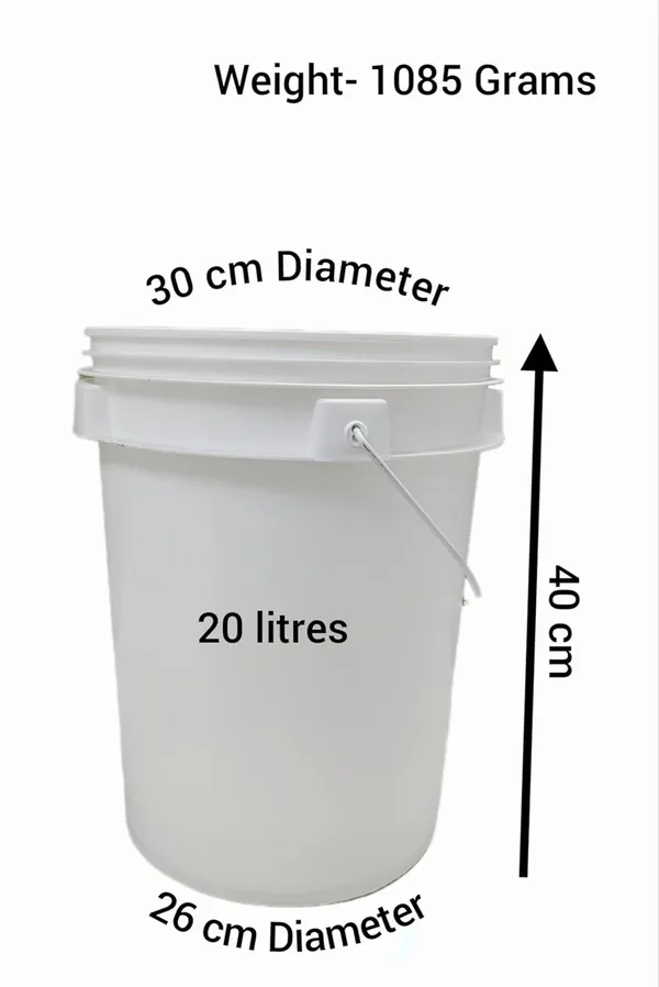White_Empty_Plastic_Paint_Bucket_With_Seal_Lid_(Round)_(20_Litres)