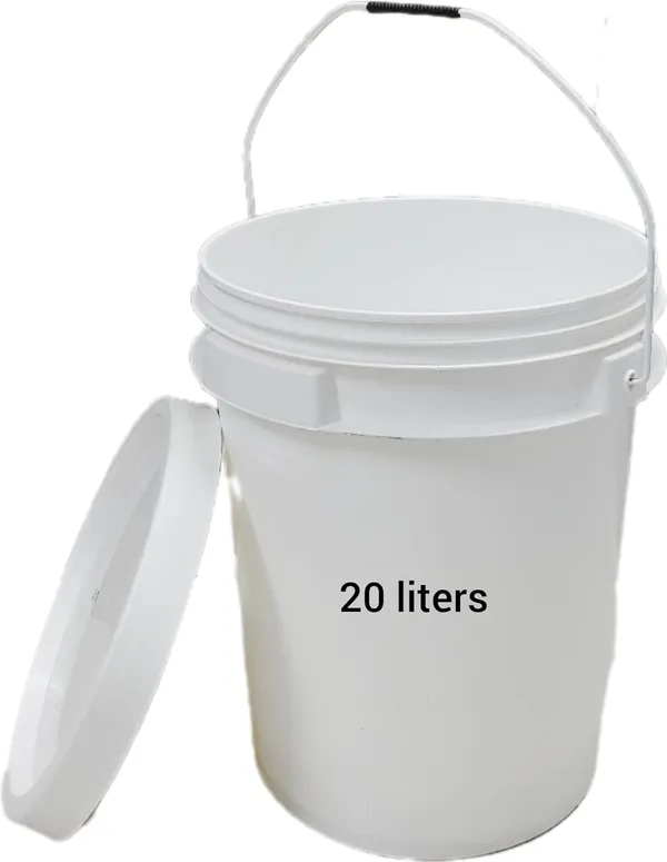 White_Empty_Plastic_Paint_Bucket_With_Seal_Lid_(Round)_(20_Litres)