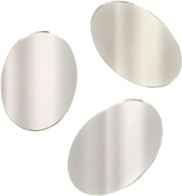 ‎Clear_Small_Glass_Round_And_Square_Mirror_Pieces_For_Craft_Work_(Oval)_(Pack_Of_15)_(2_Inch)