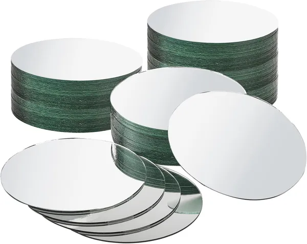 ‎Clear_Small_Glass_Round_And_Square_Mirror_Pieces_For_Craft_Work_(Pack_Of_15)_(2_Inch)