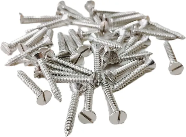 Silver_Stainless_Steel_Ss_Screws_Set_(Single_Line_Flat_Head)_(38_X_8_Mm)_(Pack_Of_100)