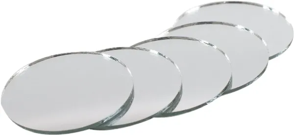 ‎Clear_Small_Glass_Round_And_Square_Mirror_Pieces_For_Craft_Work_(Pack_Of_15)_(3.5_Inch)