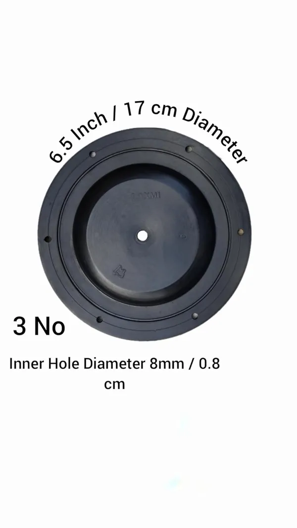 ‎Black_40_Psi_Flexible_Cement_Grout_Pump_Rubber_Diaphragm_Seal_(3_No.)_(6.5Inch_Dia)