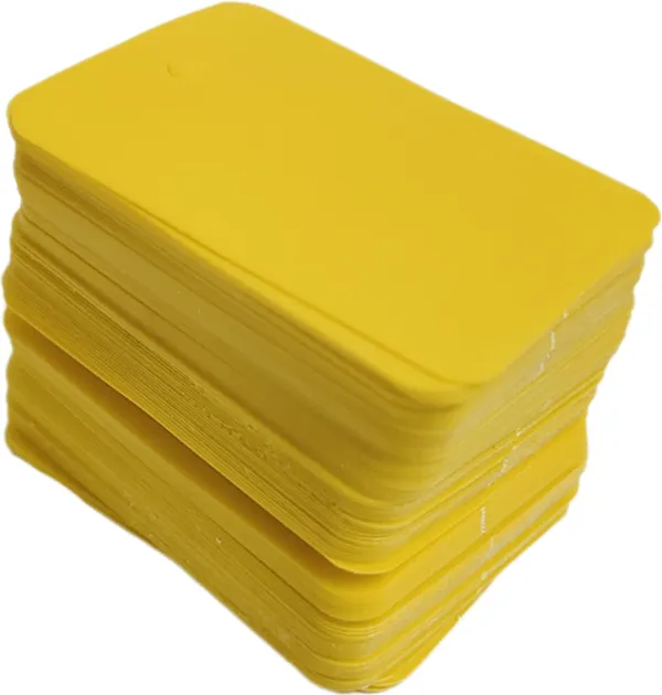 Yellow_Jewelry_Hanging_Plastic_Pvc_Card_Label_Tag_With_Hole_For_Clothes_Jewellery_Product_(Pack_Of_500)_(4.5_X_3.5_Cm)