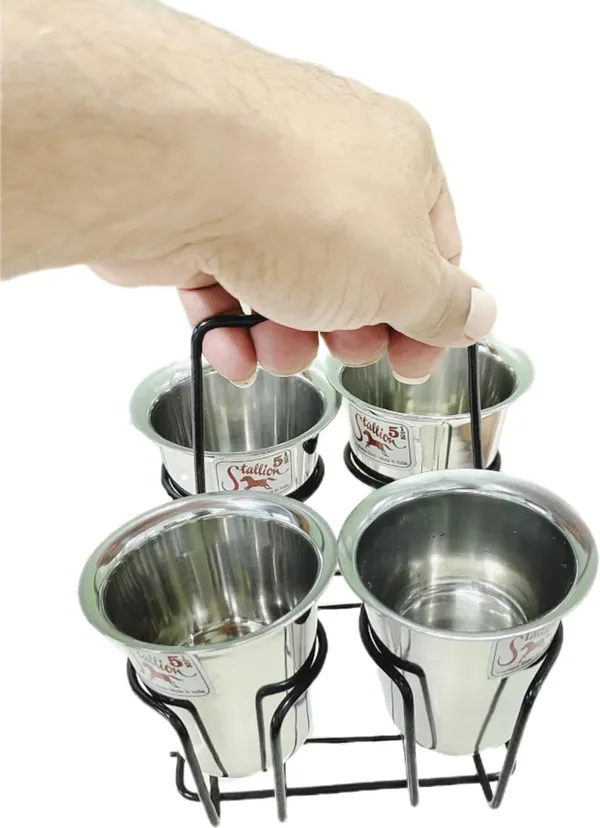 Black_Cup_Glass_Stand_Holder_Set_For_Decoration_And_Delivery_(Stand_With_4_Steel_Glasses)