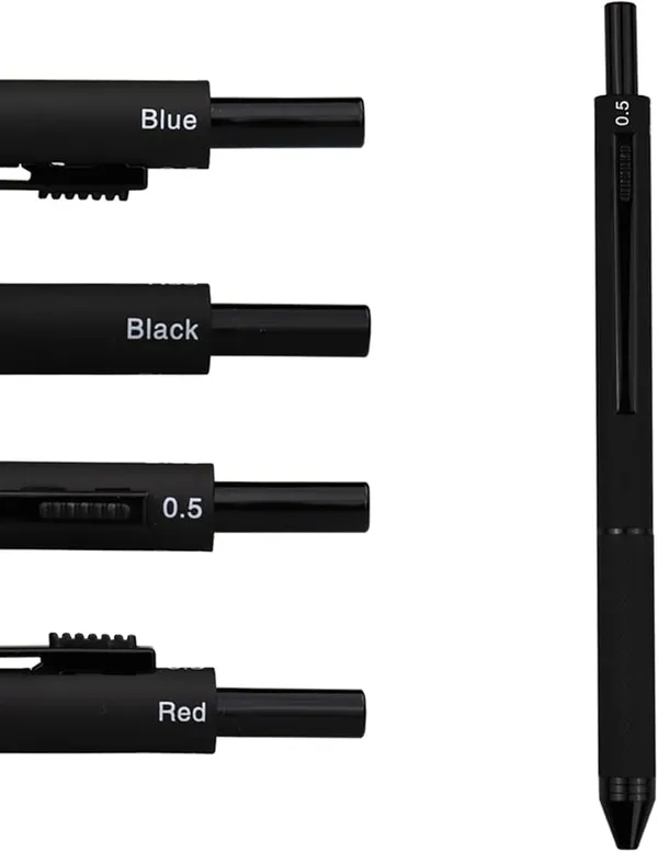 Black_Stainless_Steel_4_In_1_Retractable_Ball_Pen_For_Boys_Girls_(0.5_Mm)