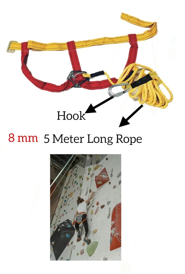 Red_&_Yellow_Lanyard_Climbing_Protection_Rope_For_Painters_With_Hook_(8Mm_Thick)_(Half_Body)_(5_Meters)