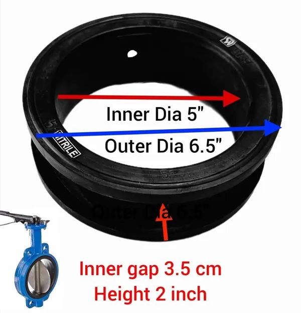 Black_Rubber_Nitrile_Butterfly_Valve_Gasket_Ring_Seal_(5_Inch_Inner_Dia)