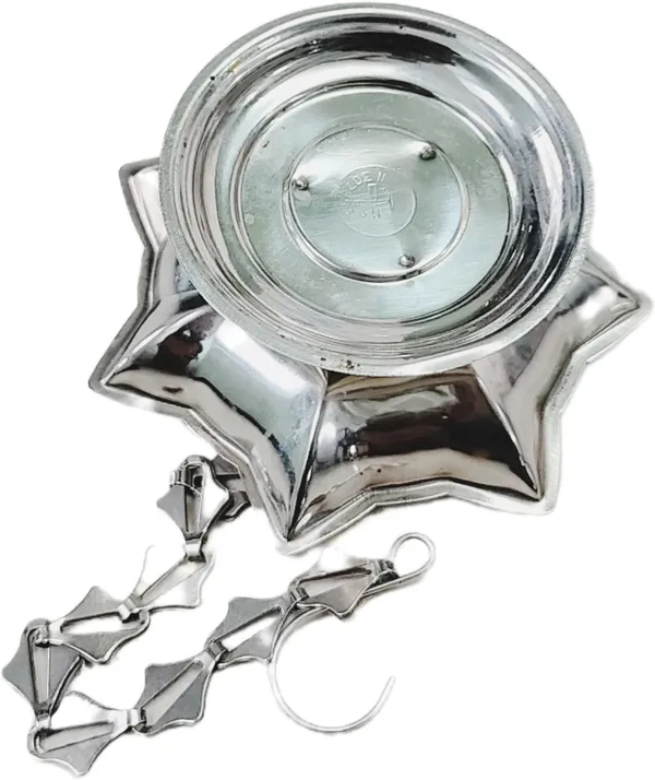 Silver_Stainless_Steel_Hanging_Diya_With_Chain_Wicks_Holder_For_Pooja_Mandir_(7_Wicks_Holder)