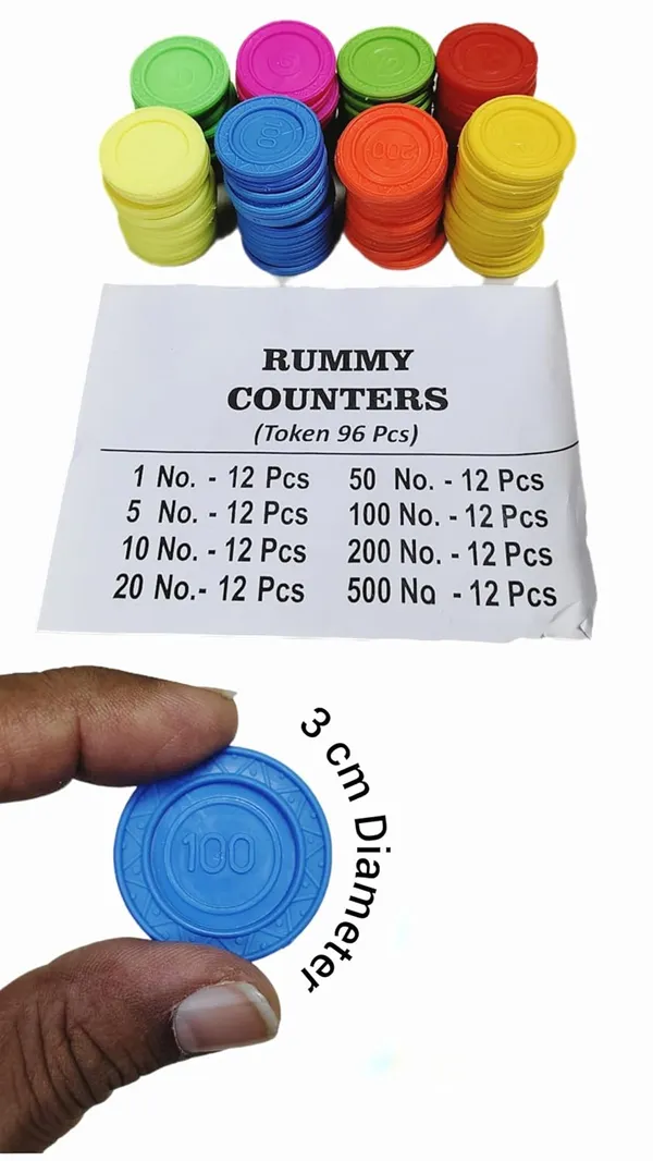 ‎Multicolor_Rummy_Counters_Plastic_Coins_(30_X_30_X_10_Mm)