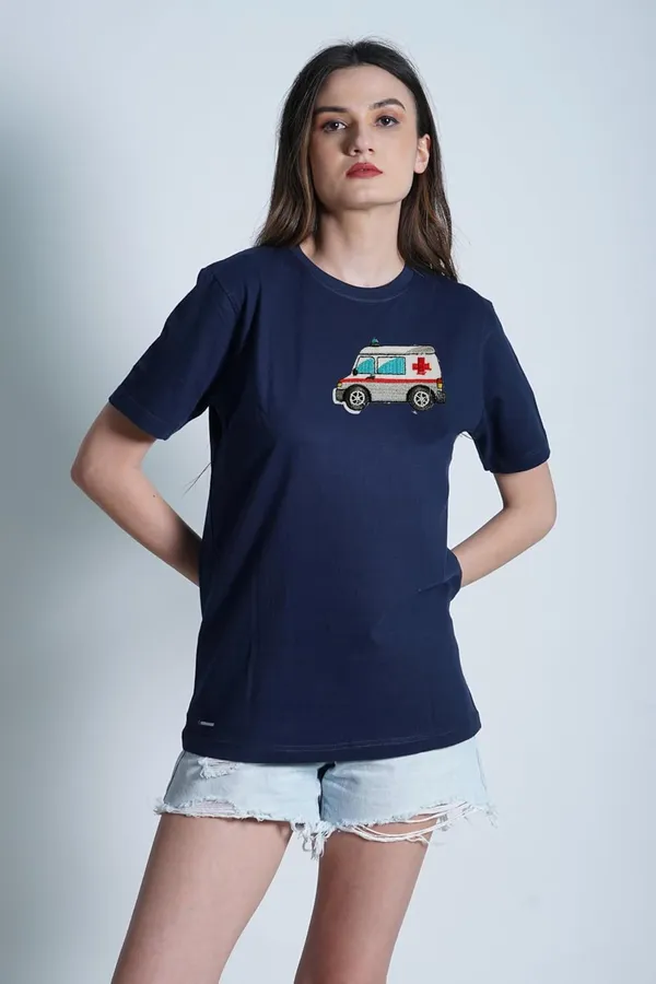 ‎Multicolor_Torn_Clothes_Applique_Embroidery_Patch_(Ambulance)_(Pack_Of_2)_(6_X_5_X_2_Cm)
