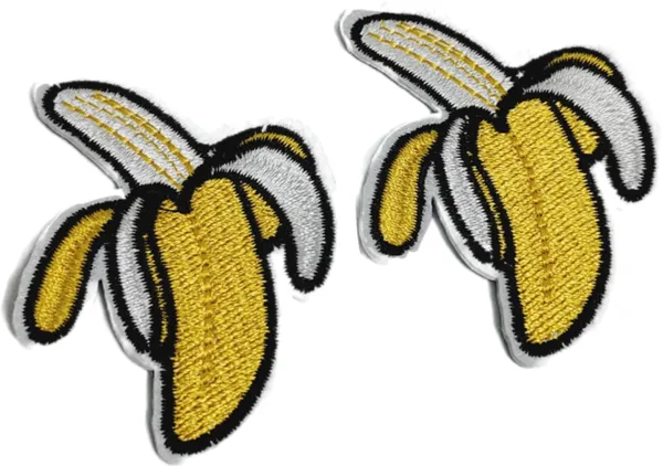 ‎Multicolor_Torn_Clothes_Applique_Embroidery_Patch_(Banana)_(Pack_Of_2)_(7_X_6_X_1_Cm)