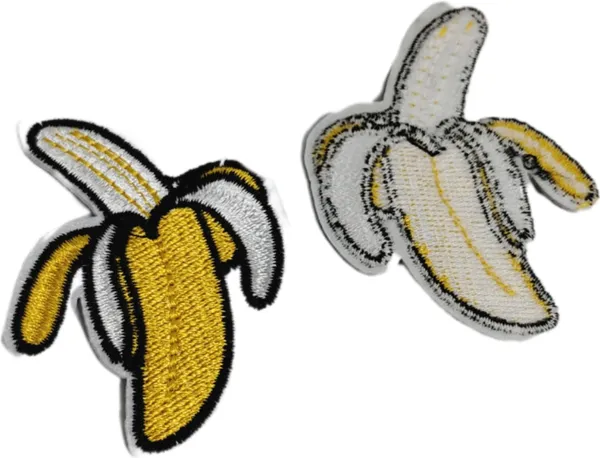 ‎Multicolor_Torn_Clothes_Applique_Embroidery_Patch_(Banana)_(Pack_Of_2)_(7_X_6_X_1_Cm)