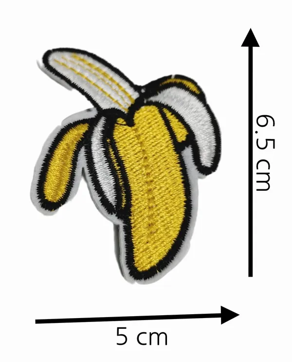 ‎Multicolor_Torn_Clothes_Applique_Embroidery_Patch_(Banana)_(Pack_Of_2)_(7_X_6_X_1_Cm)