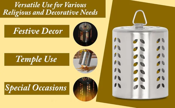 Silver_Stainless_Steel_Diya_Glass_Cover_Only_For_Pooja_With_Holes_And_Hook_(11_X_8_X_2_Cm)