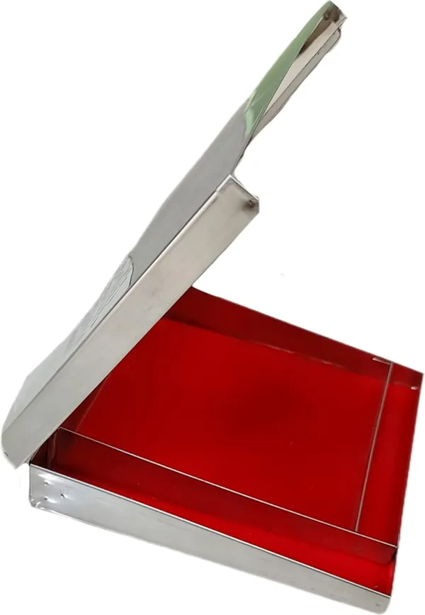 Silver_Stainless_Steel_Calculator_Cover_Safe_Case_(Calculator_Box_With_Compartment)_(14_X_12.7_X_5.1_Cm)