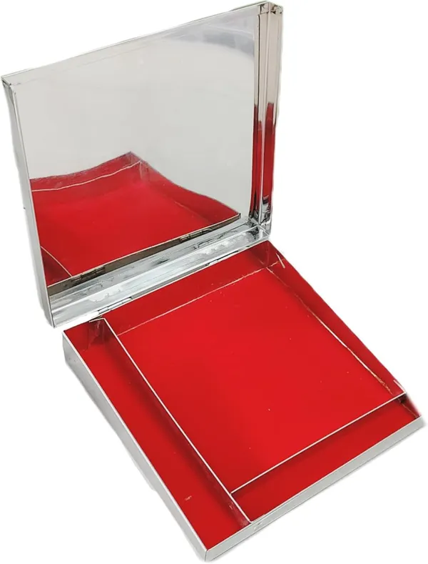 Silver_Stainless_Steel_Calculator_Cover_Safe_Case_(Calculator_Box_With_Compartment)_(14_X_12.7_X_5.1_Cm)