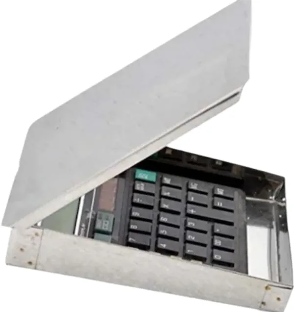 ‎Silver_Stainless_Steel_Calculator_Cover_Safe_Case_(Calculator_Box_Without_Compartment)_(14_X_12.7_X_5.1_Cm)
