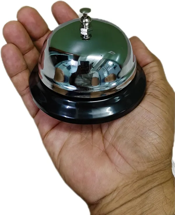 Silver_Stainless_Steel_Manual_Calling_Call_Bell_For_Office_Table_(6_X_8.5_Dia_Cm)
