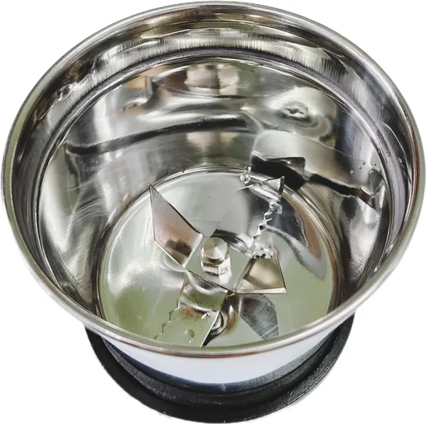 Silver,_Black_Stainless_Steel_Chutney_Jar_Bowl_Mixture_Grinder_Machine_(Double_Lock_And_4_Teeth_Coupling,_Lid_And_Steel_Blade)