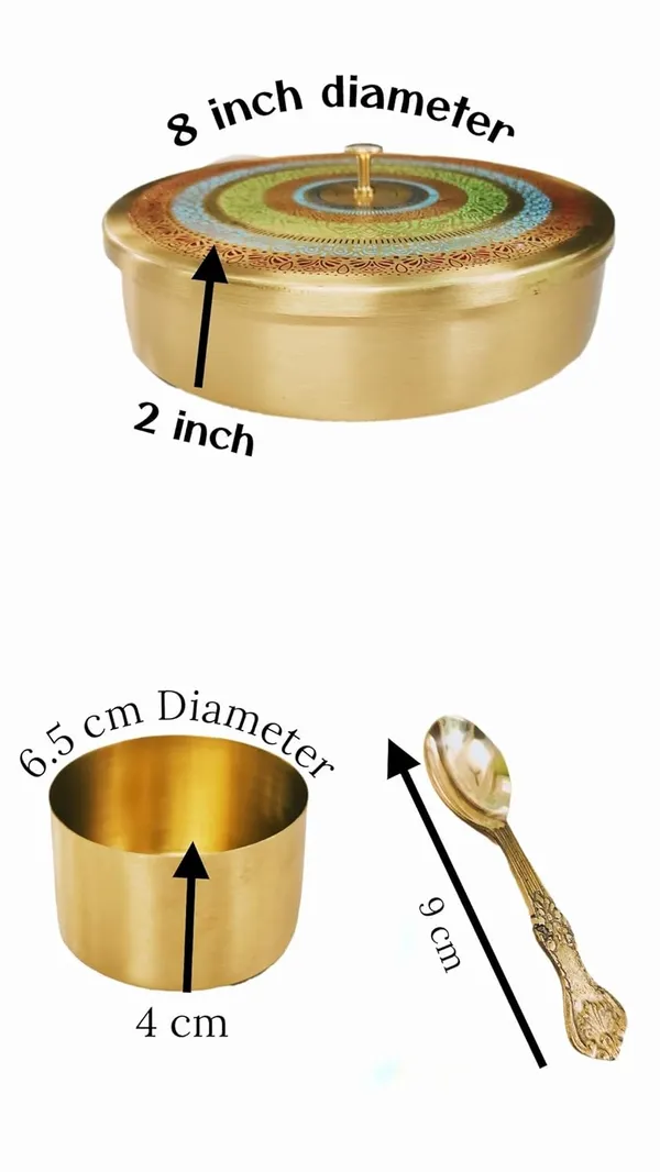 Multicolor_Brass_Masala_Container_Box_For_Kitchen_With_Brass_Spoon_(8_Inch_Dia)_(2_Inch)