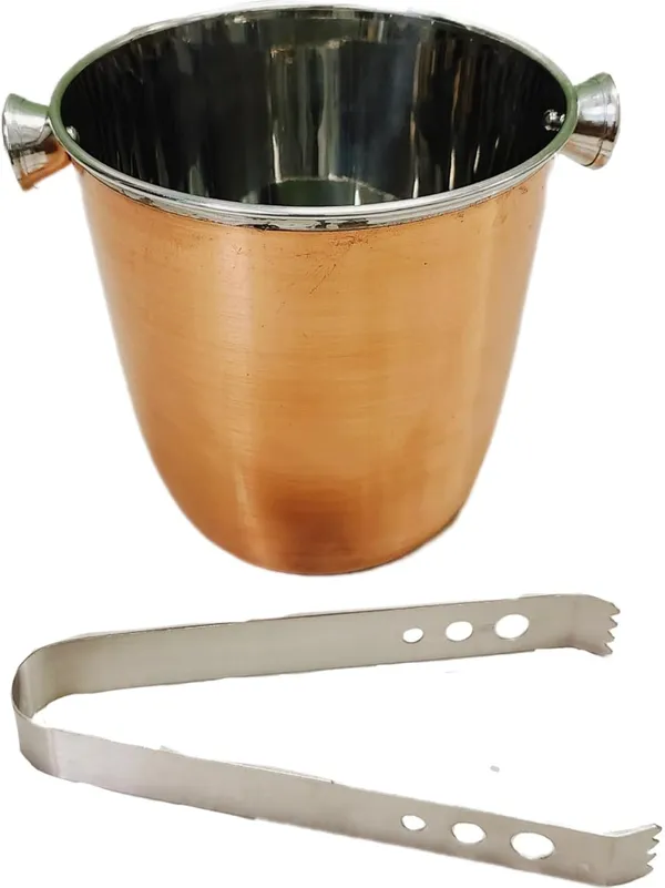 Brown_Stainless_Steel_Ice_Bucket_For_Bar,_Home_With_Tong_Set_(1.5_Litre)