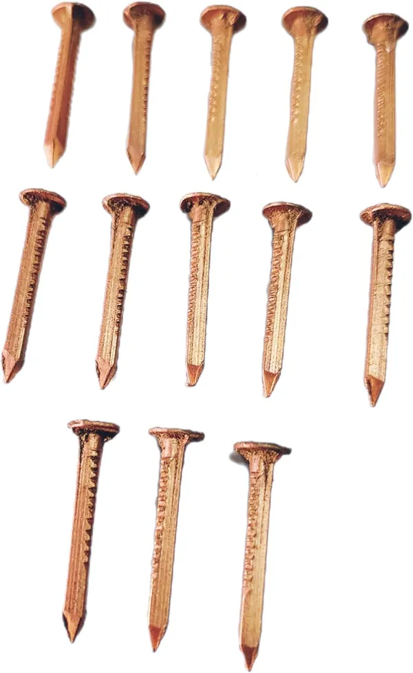 Reddish_Brown_Tamba_Nails_For_Pooja_(Pack_Of_13)_(3_Cm)
