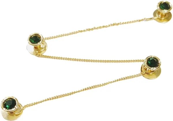 Dark_Green_Brass_Kurta_Buttons_For_Men_With_Golden_Chain_(23_Cm)