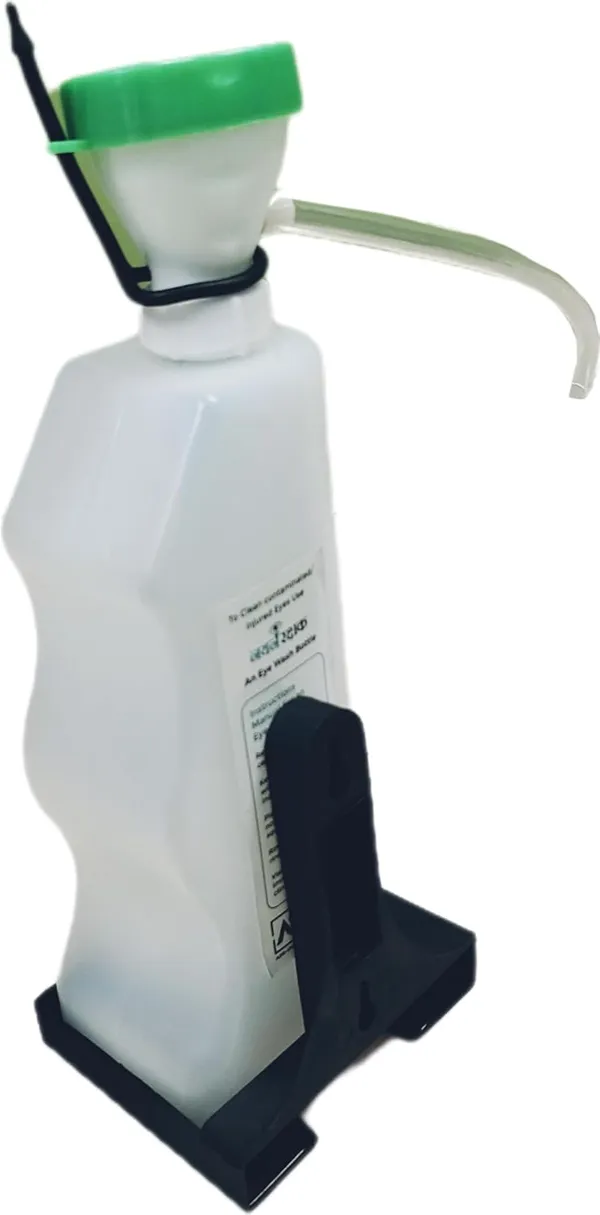 White_Eye_Wash_Cup_Cleaner_Bottle_With_Wall_Mount_Holder_(500_Ml)