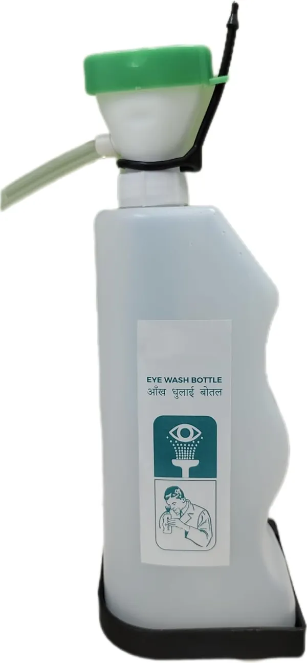 White_Eye_Wash_Cup_Cleaner_Bottle_With_Wall_Mount_Holder_(500_Ml)
