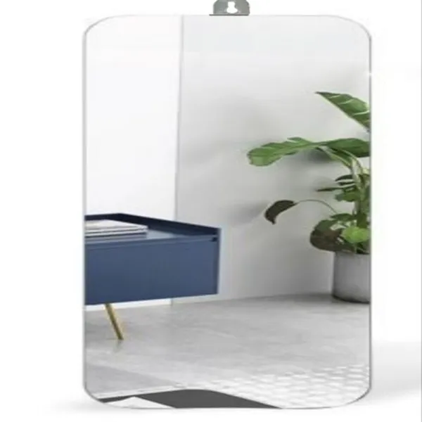 ‎Silver_Framless_Mirror_Wall_Hanging_For_Bathroom_Bedroom_Dressing_Table_(Rectangular)_(5Mm_Thick)_(12L_X_7.5W_Inch)