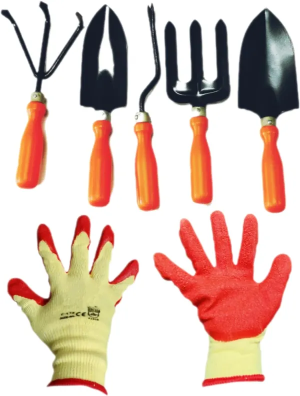Orange_Garden_Tool_Set_Kit_Box_(Cultivator,_Big_And_Small_Trowel,_Weeder,_Fork,_Cut_Resistance_Gloves)_(Pack_Of_6)_(28_X_7_X_5_Cm)