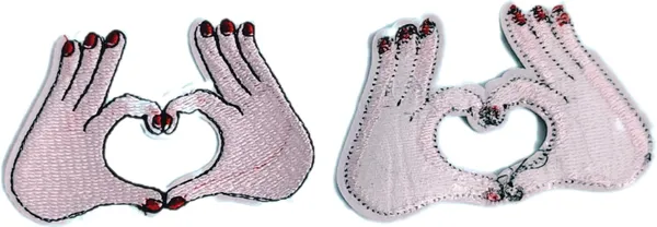 ‎Multicolor_Torn_Clothes_Applique_Embroidery_Patch_(Hand_Made_Love)_(Pack_Of_2)_(6_X_5_X_2_Cm)