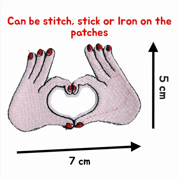 ‎Multicolor_Torn_Clothes_Applique_Embroidery_Patch_(Hand_Made_Love)_(Pack_Of_2)_(6_X_5_X_2_Cm)