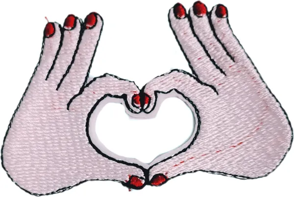 ‎Multicolor_Torn_Clothes_Applique_Embroidery_Patch_(Hand_Made_Love)_(Pack_Of_2)_(6_X_5_X_2_Cm)